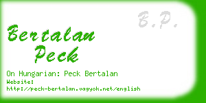 bertalan peck business card